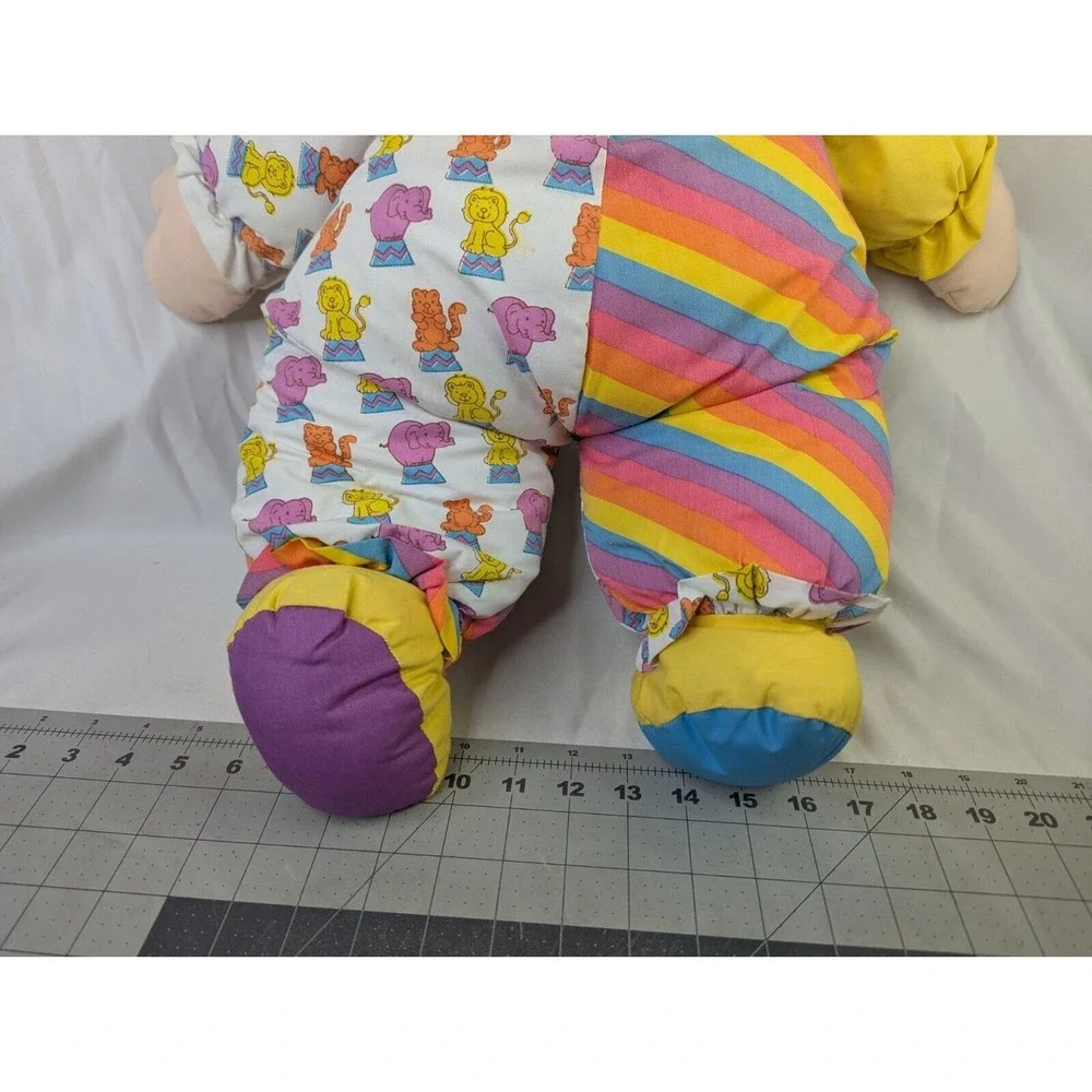 Cloth Clown Plush Doll 24 Inch Yarn Hair Circus Stuffed Animal Toy
